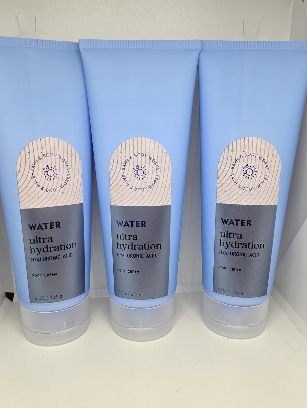 3 Bath & Body Works Water Ultra Hydration Body Cream - Light Blue-